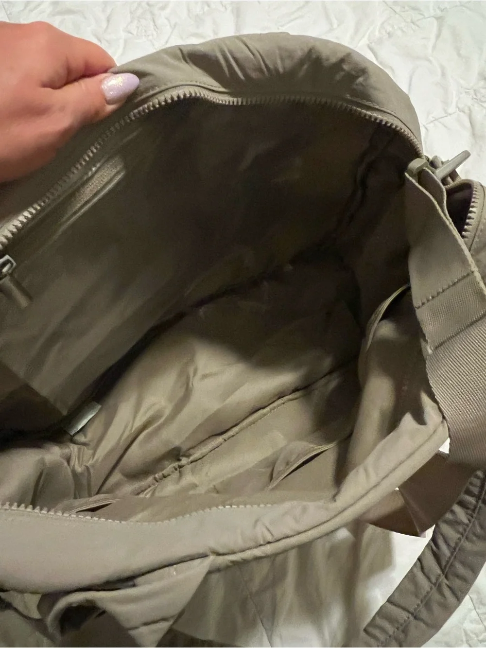 Everyday Quilted Hobo Bag in Taupe